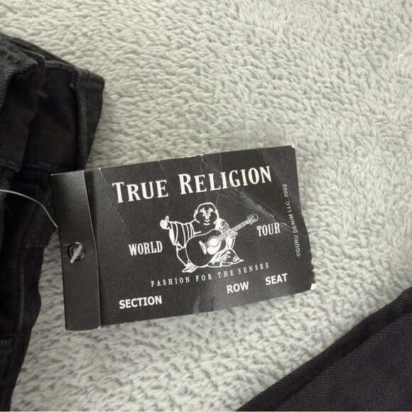 True Religion NWT Rocco Flap SN Straight Black Denim Jeans Men's Size 33x33 - Picture 7 of 10